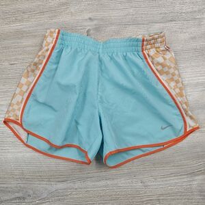 Nike Tempo Checkered Orange Teal Running Shorts Women's Size Small